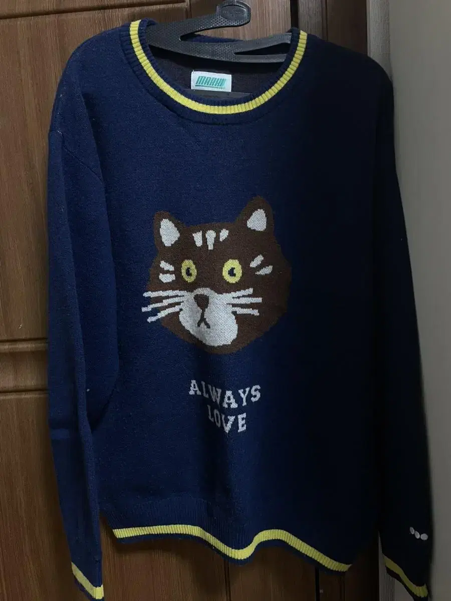 [s] 마크엠 니트 ALWAYS Love Cat Jacquard Knit